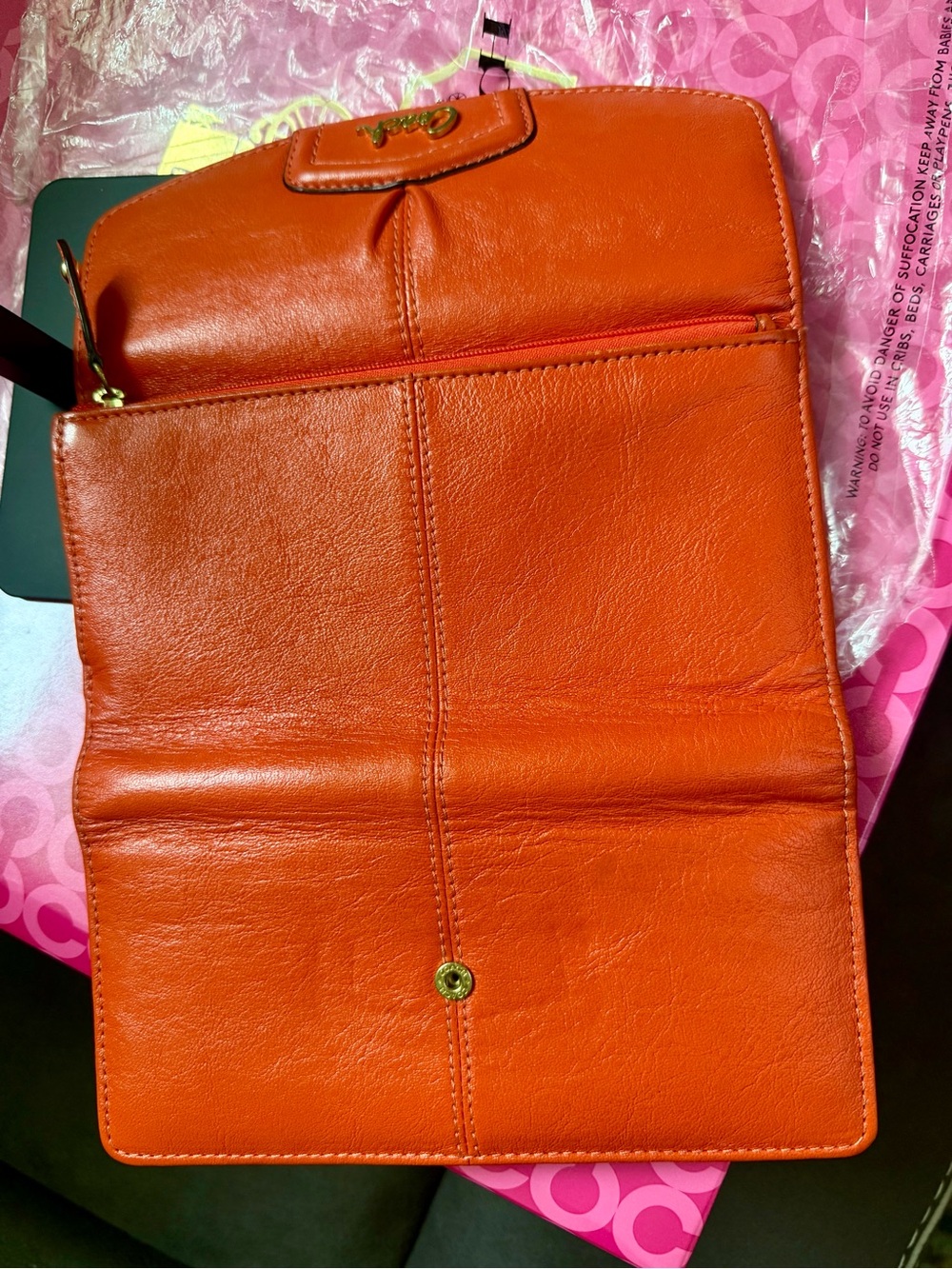 Coach Red Leather Wristlet Clutch - Picture 5 of 5